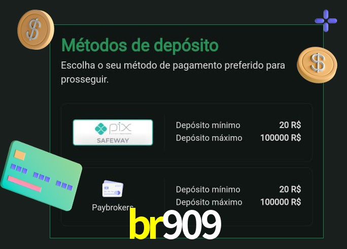 O cassino br909 oferece uma grande variedade de métodos de pagamento